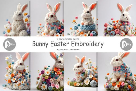 Reviewing Digital Paper Bunny Easter Embroidery for Holiday Shops