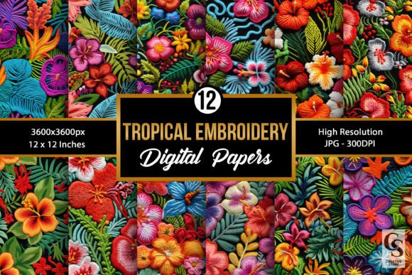 Reviewing Tropical Flower Embroidery Digital Paper for Real Use